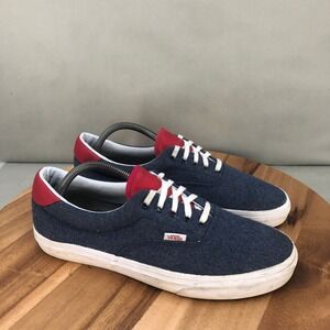 Vans Era Heathered Navy Blue Red Canvas Sneakers Mens Size 10 Shoes
